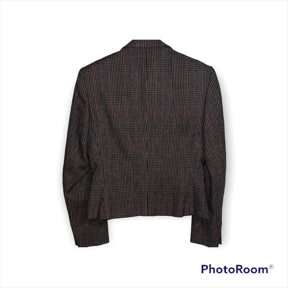 Vintage J.G. Hook Houndstooth Blazer Women’s 8 P Wool Dry Clean Only Brown Plaid - Picture 10 of 12
